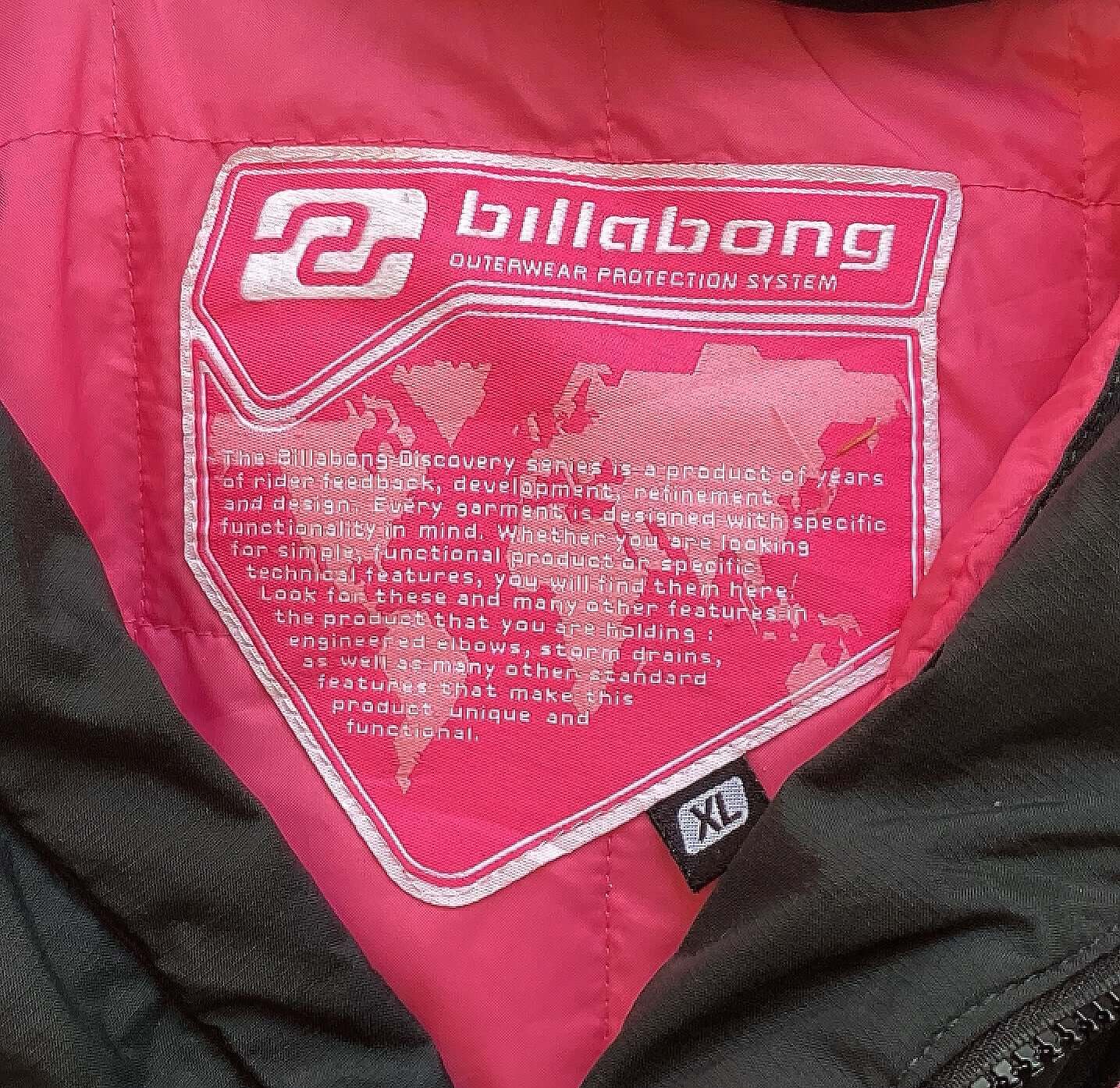 Label of Billabong black jacket.