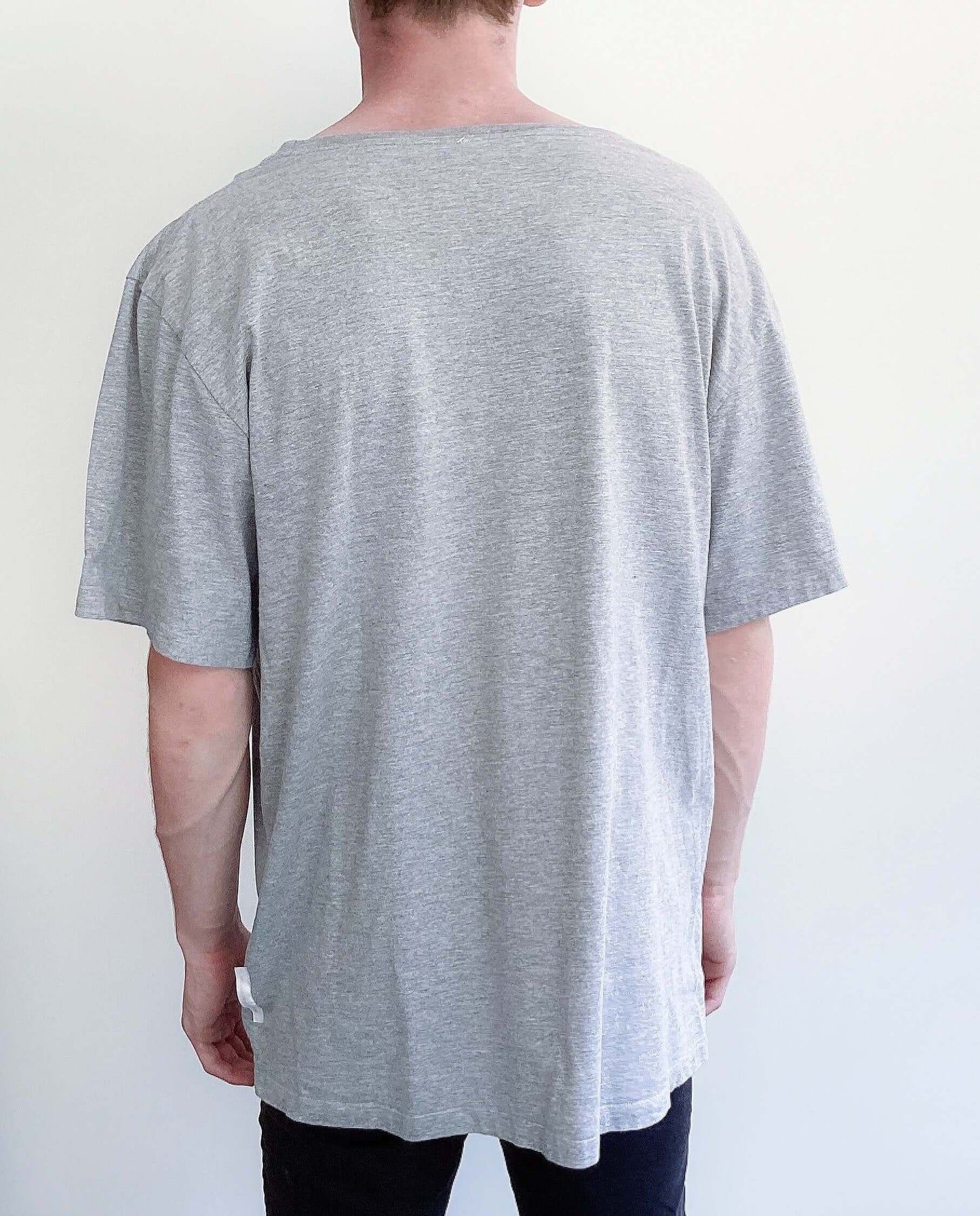 Back view of grey tshirt.