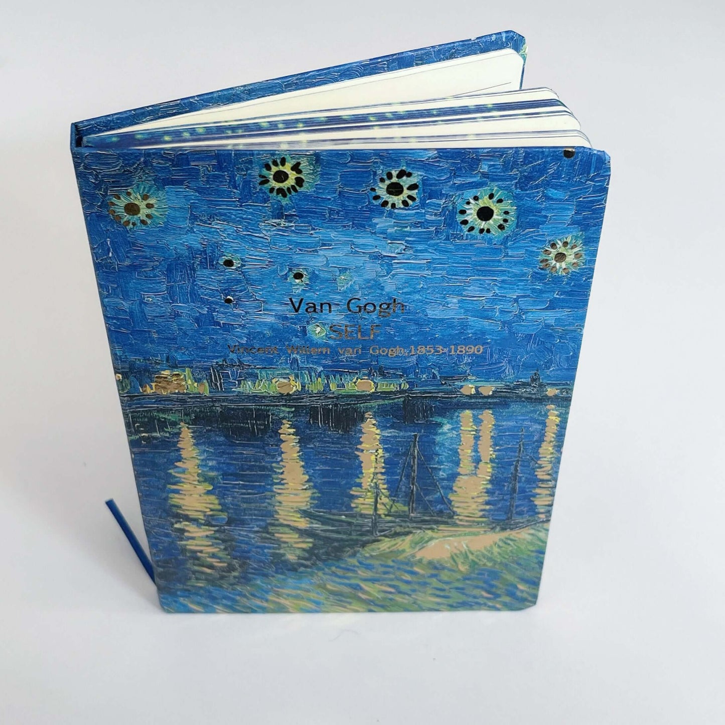 View of journal standing up.