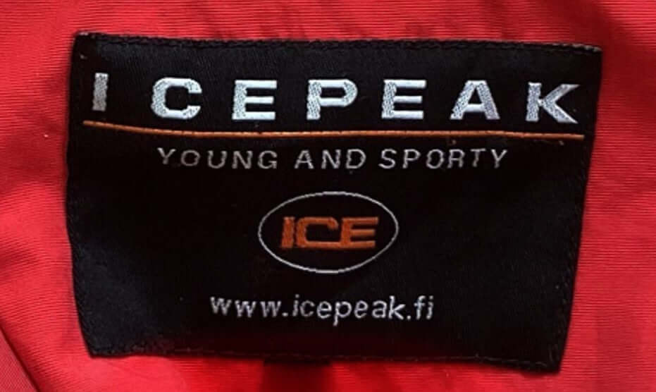 View of icepeak label.