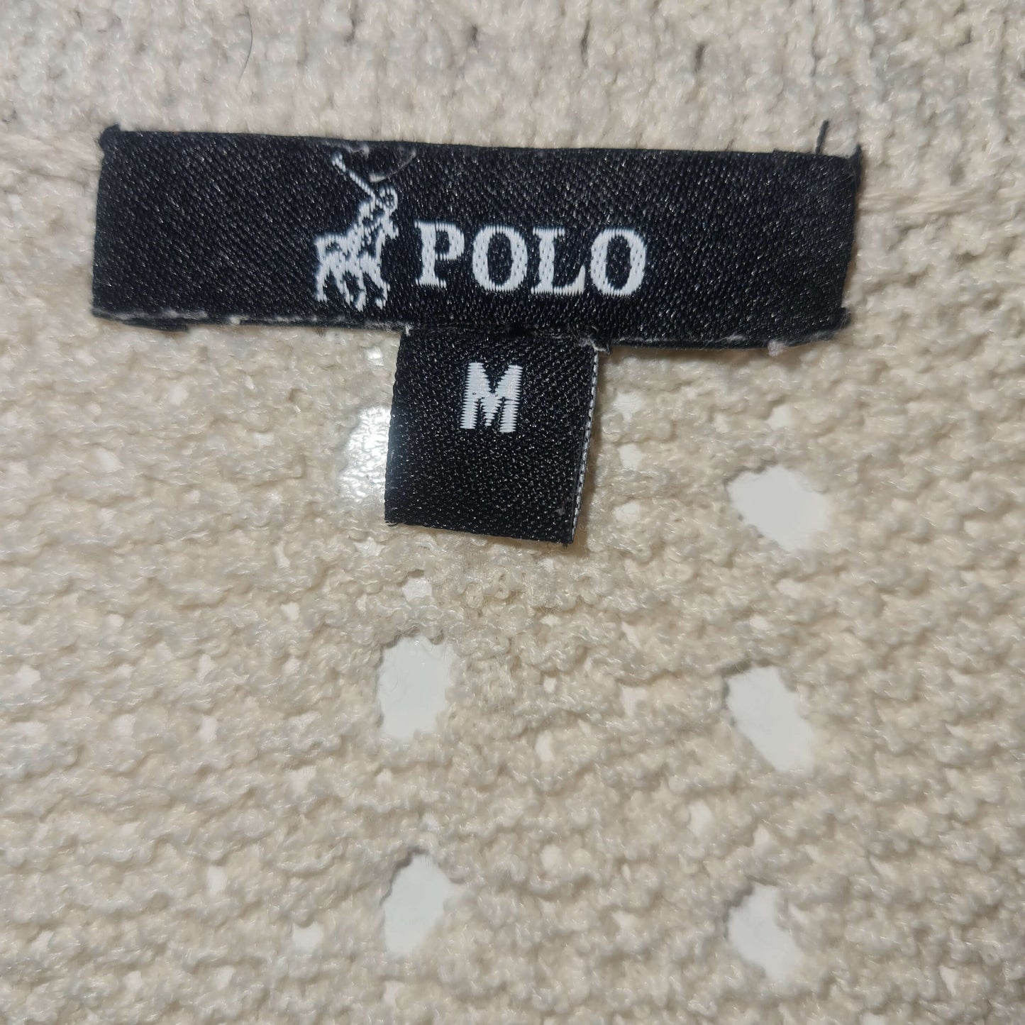 View of polo label.