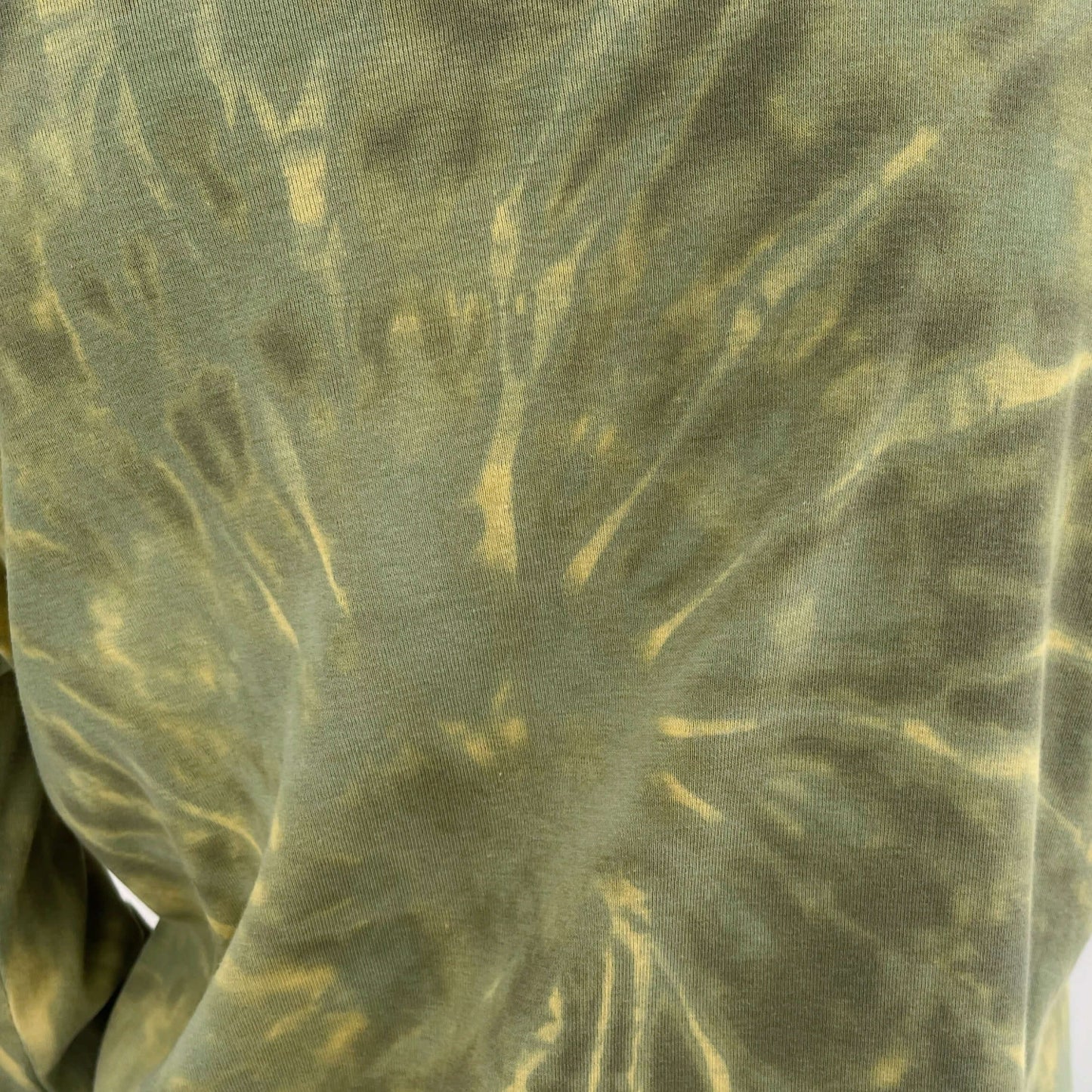 Detail view of the fabric showing the radial style of tie-dye.