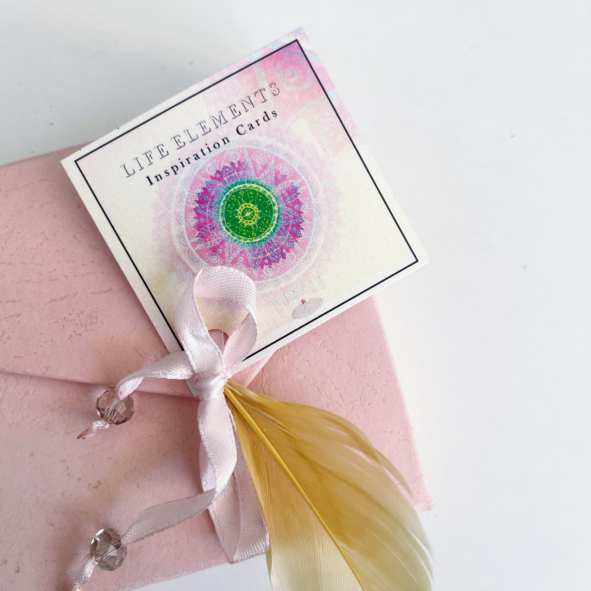 Close up view of the rose pink box.