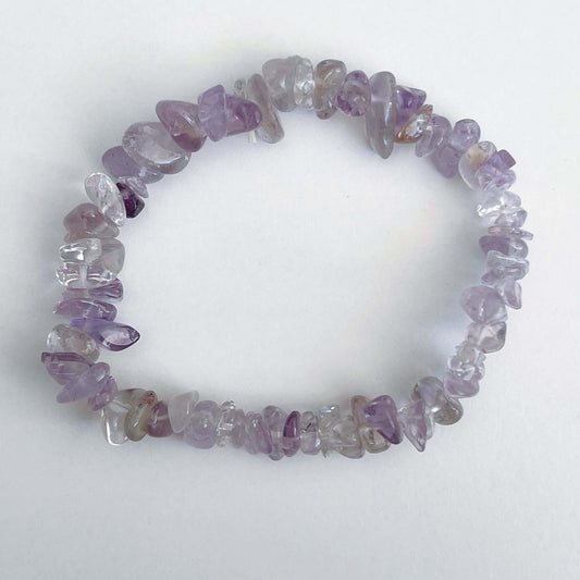 Amethyst and Clear Quartz Tumbled Bracelet - Forest Life