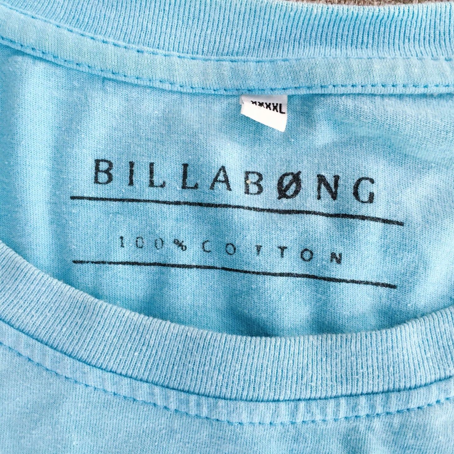 View of billabong inside label.