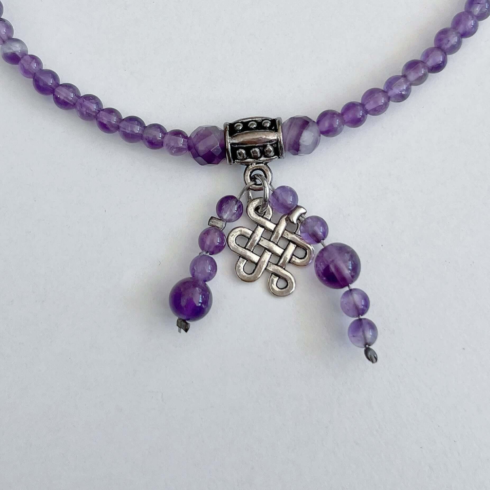 Amethyst & Celtic Knot Beaded Necklace - Forest Life