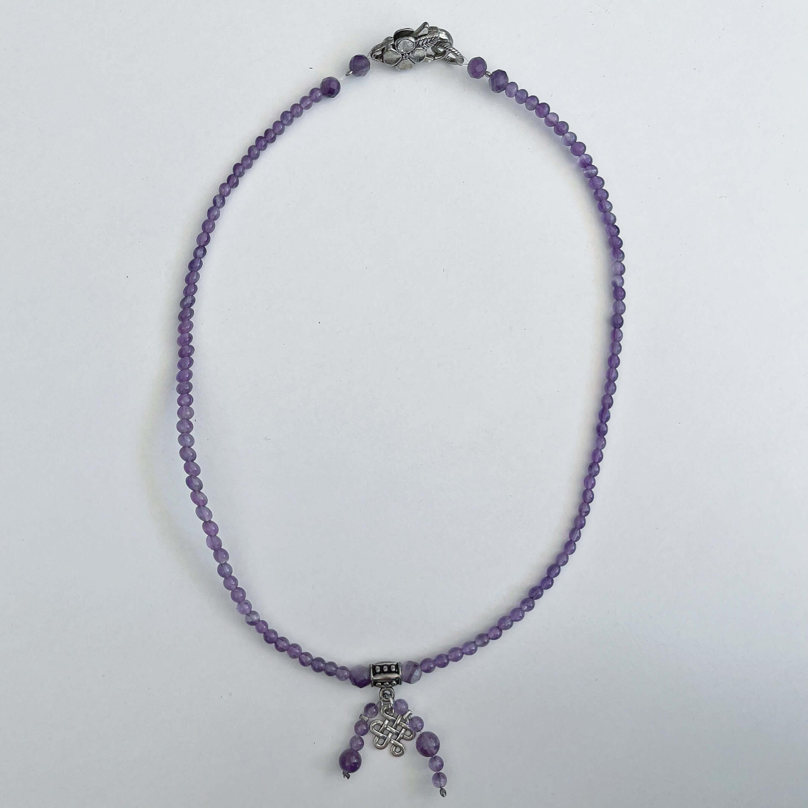 Amethyst & Celtic Knot Beaded Necklace - Forest Life