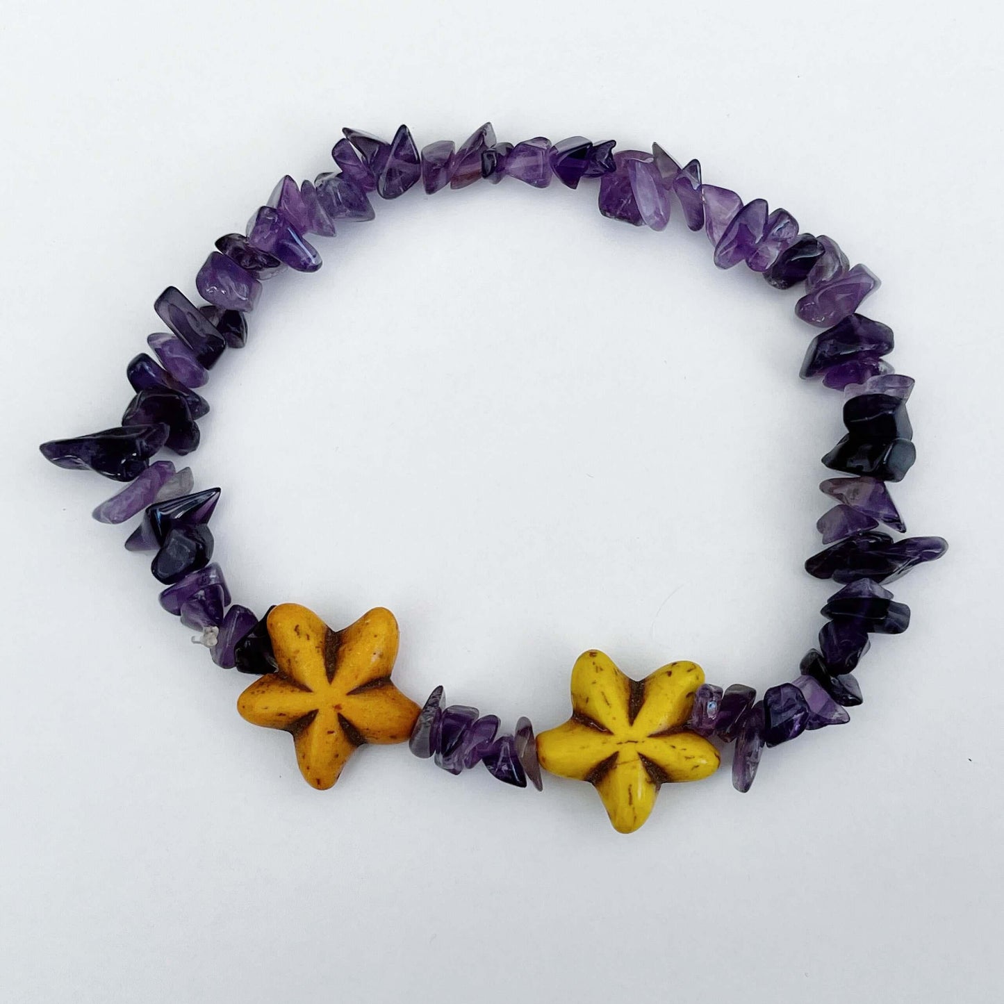 Amethyst And Howlite Starfish Anklet - Forest Life