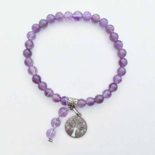 Amethyst Tree Of Life Charm Bracelet - Forest Life