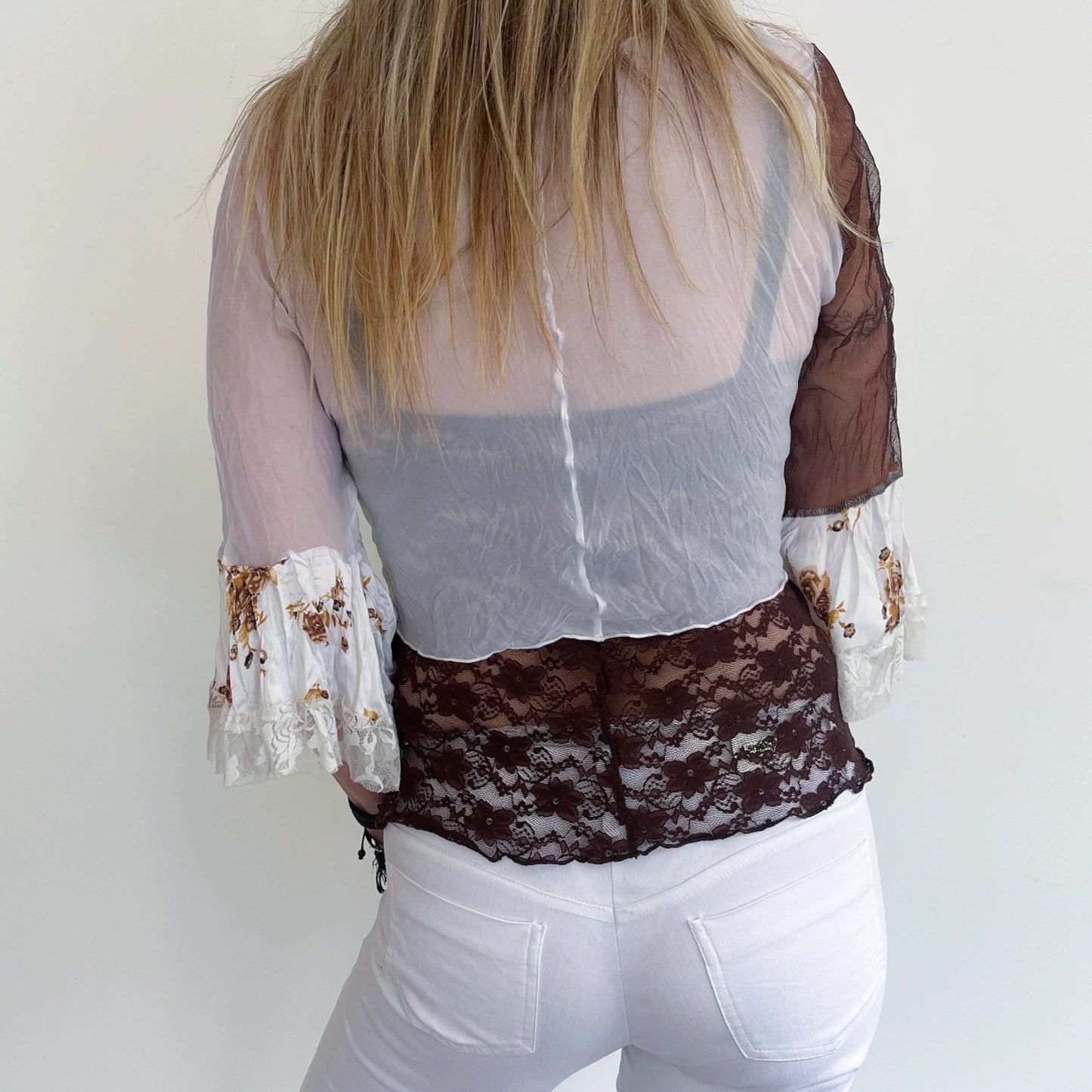 Back view, white chiffon.